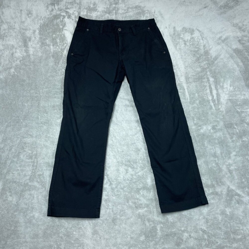 Eddie Bauer Canvas Utility Pants 32X29 Stretch Durable Black Mens a1193